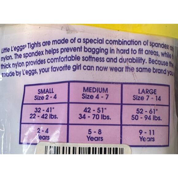 Vintage Little Leggs 2 Pr Tights White Pink Little Girls Nylons Tights Size 2-4 - Picture 9 of 9